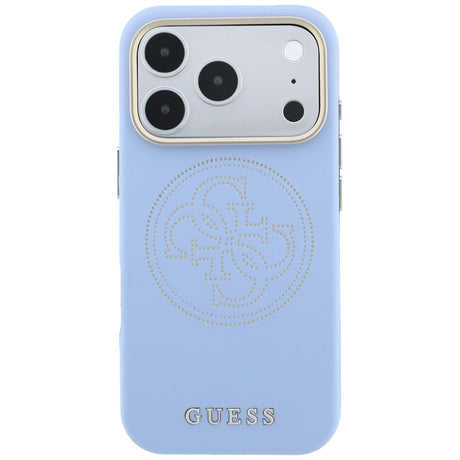 Guess iPhone 17 Pro Max/iPhone 18 Pro Max Skal Perforated 4G Gold Logo Blå