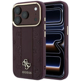 Guess iPhone 17 Pro/iPhone 18 Pro Skal Stripe Peony 4G Logo Burgundy