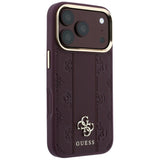 Guess iPhone 17 Pro/iPhone 18 Pro Skal Stripe Peony 4G Logo Burgundy