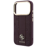 Guess iPhone 17 Pro/iPhone 18 Pro Skal Stripe Peony 4G Logo Burgundy