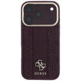 Guess iPhone 17 Pro Max/iPhone 18 Pro Max Skal Stripe Peony 4G Logo Burgundy