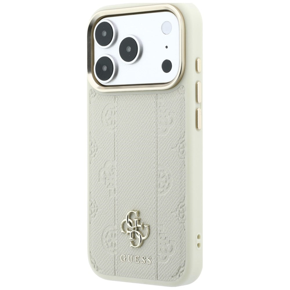 Guess iPhone 17 Pro/iPhone 18 Pro Skal Stripe Peony 4G Logo Beige