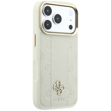 Guess iPhone 17 Pro/iPhone 18 Pro Skal Stripe Peony 4G Logo Beige