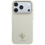 Guess iPhone 17 Pro Max/iPhone 18 Pro Max Skal Stripe Peony 4G Logo Beige