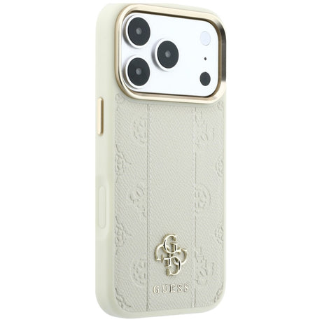 Guess iPhone 17 Pro Max/iPhone 18 Pro Max Skal Stripe Peony 4G Logo Beige