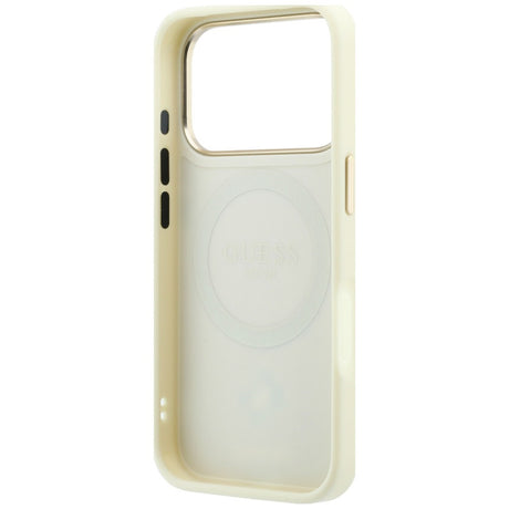 Guess iPhone 17 Pro Max/iPhone 18 Pro Max Skal Stripe Peony 4G Logo Beige