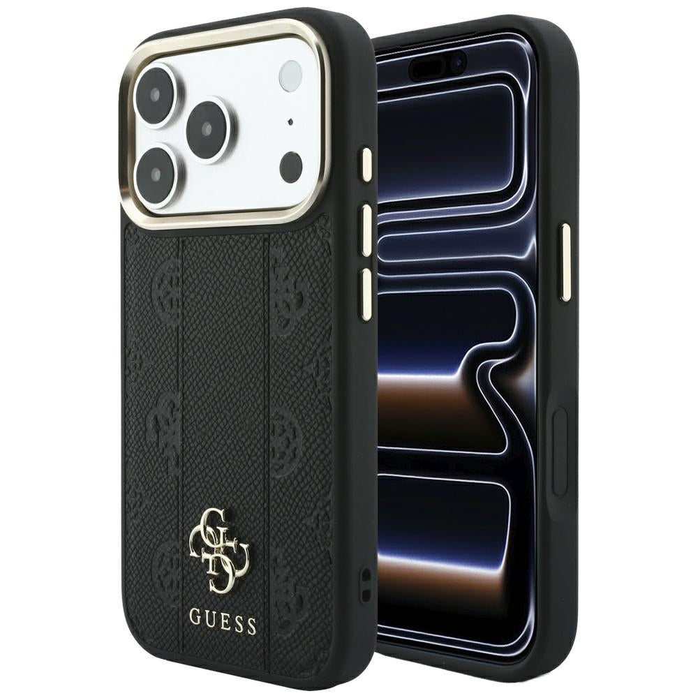 Guess iPhone 17 Pro/iPhone 18 Pro Skal Stripe Peony 4G Logo Svart
