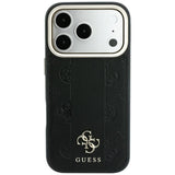 Guess iPhone 17 Pro/iPhone 18 Pro Skal Stripe Peony 4G Logo Svart