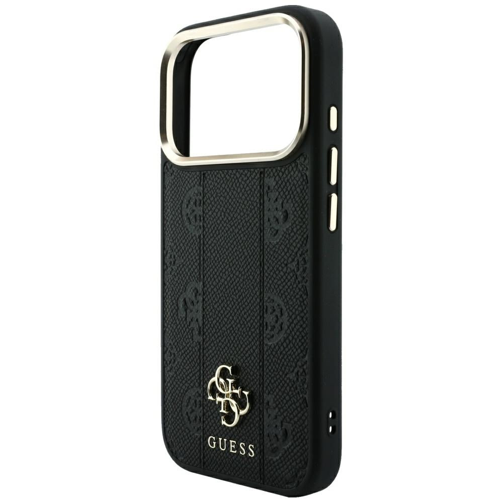 Guess iPhone 17 Pro/iPhone 18 Pro Skal Stripe Peony 4G Logo Svart
