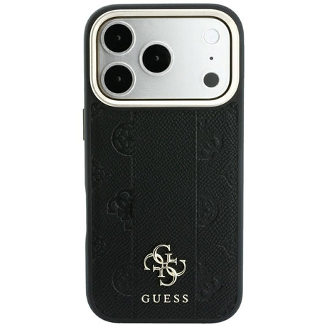 Guess iPhone 17 Pro Max/iPhone 18 Pro Max Skal Stripe Peony 4G Logo Svart