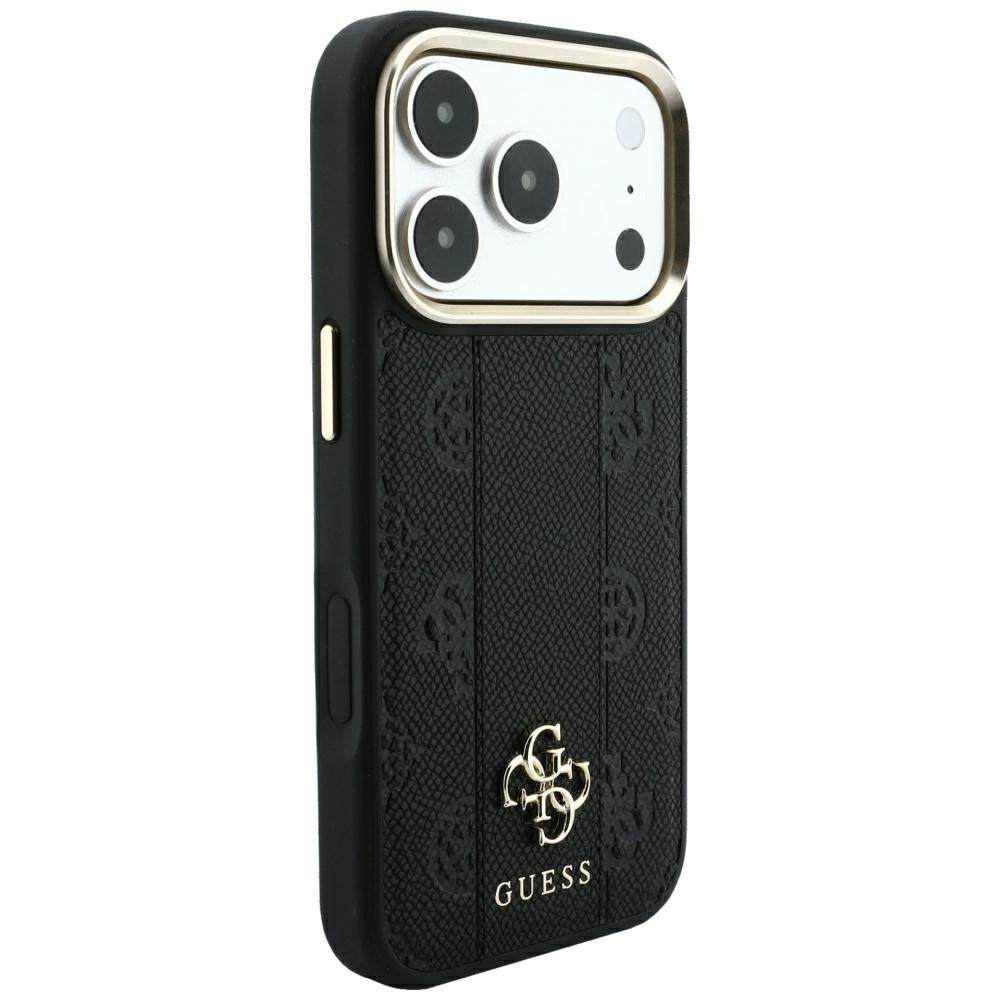 Guess iPhone 17 Pro Max/iPhone 18 Pro Max Skal Stripe Peony 4G Logo Svart