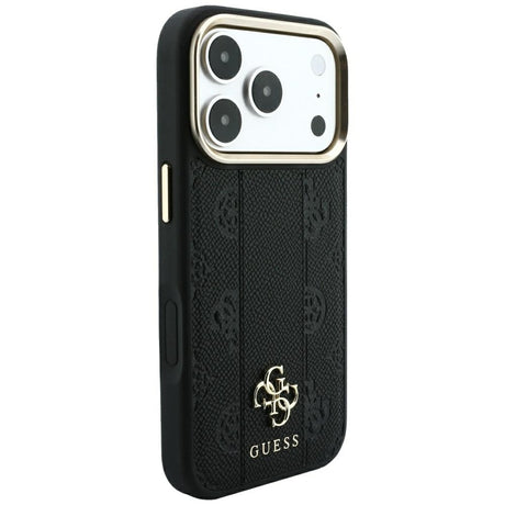 Guess iPhone 17 Pro Max/iPhone 18 Pro Max Skal Stripe Peony 4G Logo Svart