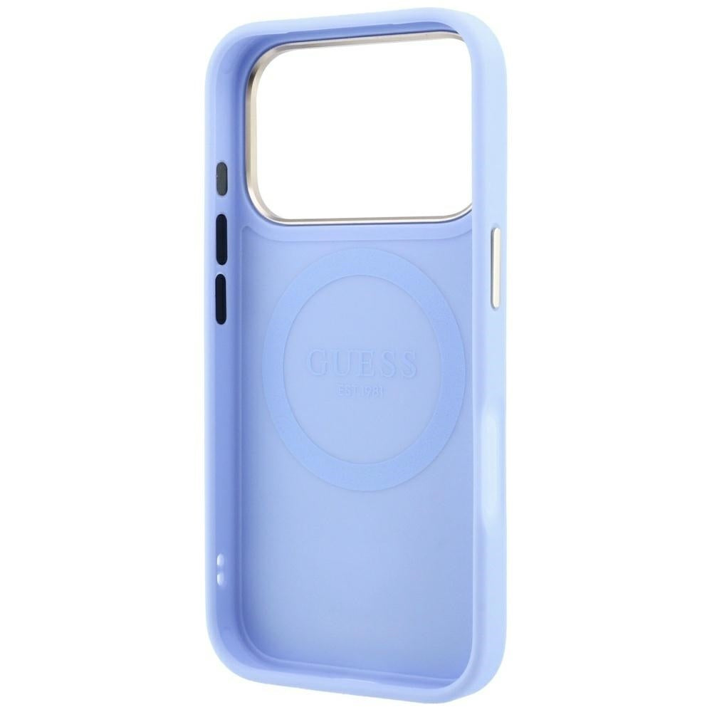 Guess iPhone 17 Pro/iPhone 18 Pro Skal Stripe Peony 4G Logo Blå