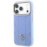 Guess iPhone 17 Pro Max/iPhone 18 Pro Max Skal Stripe Peony 4G Logo Blå