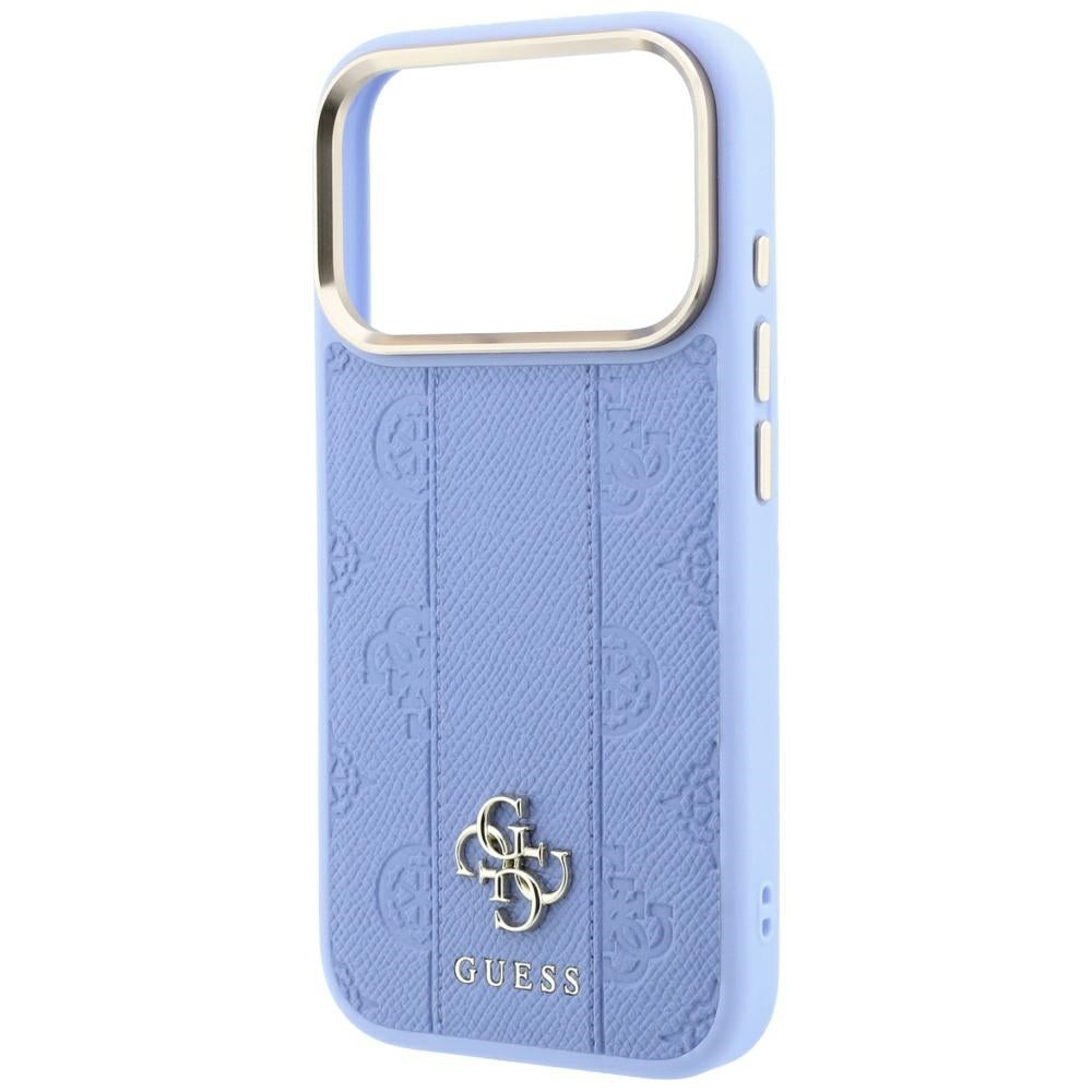Guess iPhone 17 Pro Max/iPhone 18 Pro Max Skal Stripe Peony 4G Logo Blå