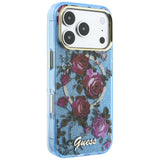 Guess iPhone 17 Pro Max/iPhone 18 Pro Max Skal Glitter Blossom Roses Blå