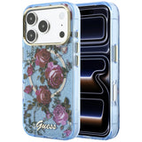 Guess iPhone 17 Pro/iPhone 18 Pro Skal Glitter Blossom Roses Blå