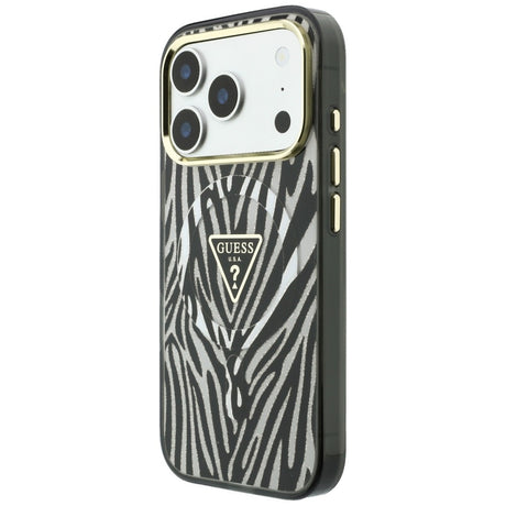 Guess iPhone 17 Pro Max/iPhone 18 Pro Max Skal Zebra Glitter Silver