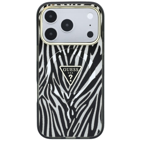 Guess iPhone 17 Pro Max/iPhone 18 Pro Max Skal Zebra Glitter Silver