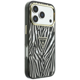 Guess iPhone 17 Pro Max/iPhone 18 Pro Max Skal Zebra Glitter Silver