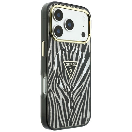 Guess iPhone 17 Pro Max/iPhone 18 Pro Max Skal Zebra Glitter Silver