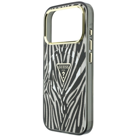Guess iPhone 17 Pro Max/iPhone 18 Pro Max Skal Zebra Glitter Silver