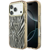 Guess iPhone 17 Pro/iPhone 18 Pro Skal Zebra Glitter Guld