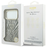 Guess iPhone 17 Pro/iPhone 18 Pro Skal Zebra Glitter Guld