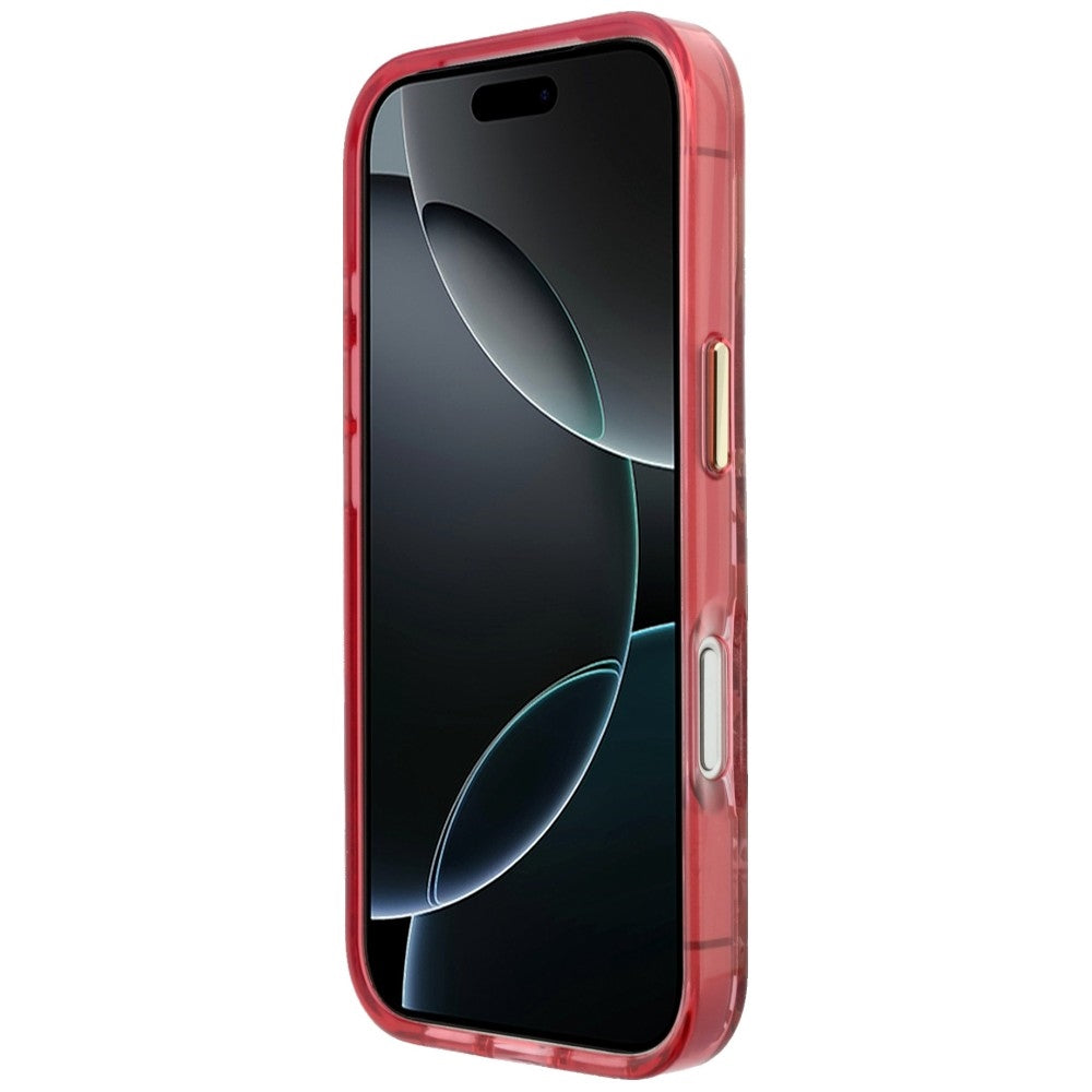 Guess iPhone 17 Pro Max/iPhone 18 Pro Max Skal Glitter Blossom Roses Burgundy