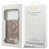 Guess iPhone 17 Pro Max/iPhone 18 Pro Max Skal Glitter Blossom Roses Burgundy