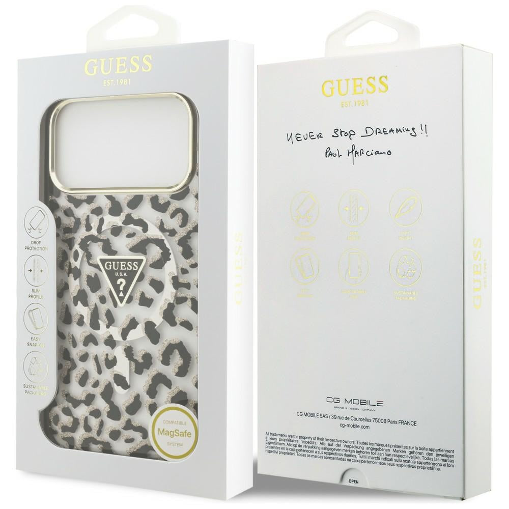 Guess iPhone 17 Pro Max/iPhone 18 Pro Max Skal Leopard Glitter Svart