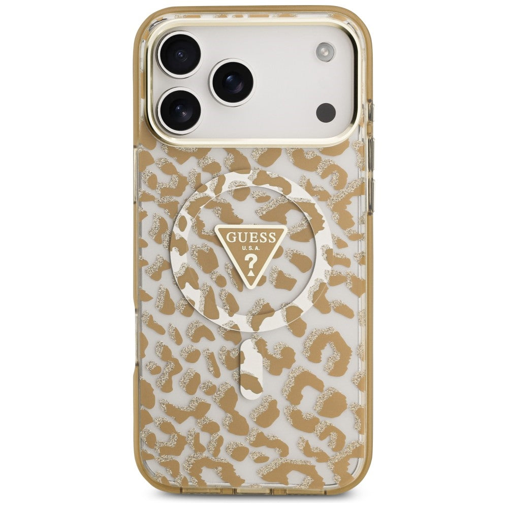 Guess iPhone 17 Pro/iPhone 18 Pro Skal Leopard Glitter Brun