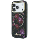 Guess iPhone 17 Pro/iPhone 18 Pro Skal Glitter Blossom Roses Svart