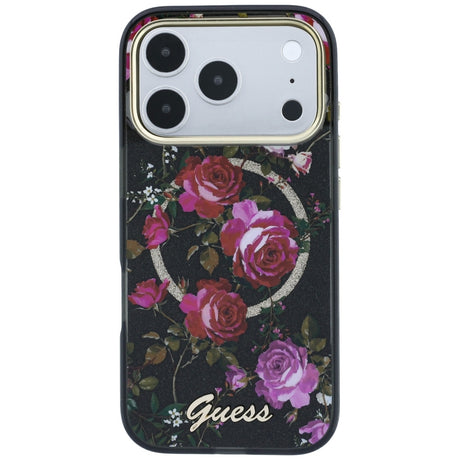 Guess iPhone 17 Pro/iPhone 18 Pro Skal Glitter Blossom Roses Svart