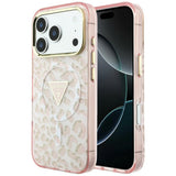 Guess iPhone 17 Pro Max/iPhone 18 Pro Max Skal Leopard Glitter Rosa