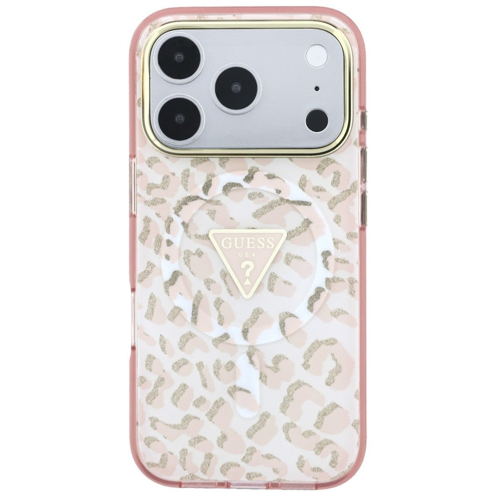 Guess iPhone 17 Pro Max/iPhone 18 Pro Max Skal Leopard Glitter Rosa
