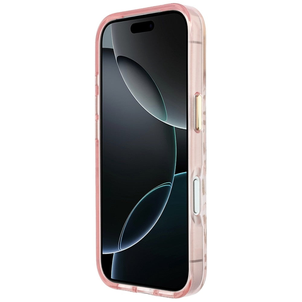 Guess iPhone 17 Pro Max/iPhone 18 Pro Max Skal Leopard Glitter Rosa