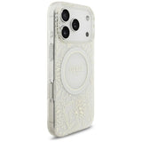 Guess iPhone 17 Pro/iPhone 18 Pro Skal Electroplated Flowers Pearl Strap Vit