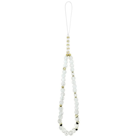 Guess iPhone 17 Pro Max/iPhone 18 Pro Max Skal Electroplated Flowers Pearl Strap Vit