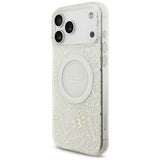 Guess iPhone 17 Pro Max/iPhone 18 Pro Max Skal Electroplated Flowers Pearl Strap Vit