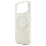 Guess iPhone 17 Pro Max/iPhone 18 Pro Max Skal Electroplated Flowers Pearl Strap Vit