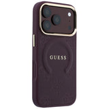 Guess iPhone 17 Pro Max/iPhone 18 Pro Max Skal Saffiano Peony Embossed MagSafe Burgundy