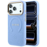 Guess iPhone 17 Pro Max/iPhone 18 Pro Max Skal Saffiano Peony Embossed MagSafe Blå