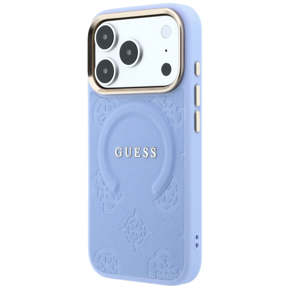 Guess iPhone 17 Pro Max/iPhone 18 Pro Max Skal Saffiano Peony Embossed MagSafe Blå