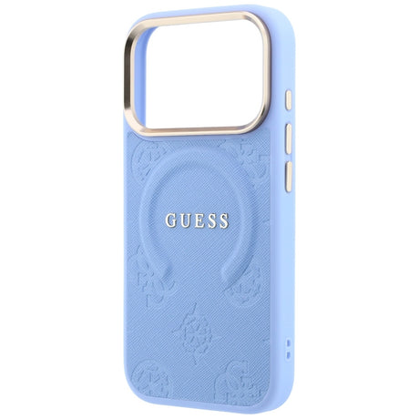 Guess iPhone 17 Pro Max/iPhone 18 Pro Max Skal Saffiano Peony Embossed MagSafe Blå