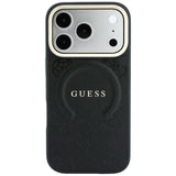 Guess iPhone 17 Pro/iPhone 18 Pro Skal Saffiano Peony Embossed MagSafe Svart
