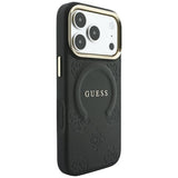 Guess iPhone 17 Pro/iPhone 18 Pro Skal Saffiano Peony Embossed MagSafe Svart