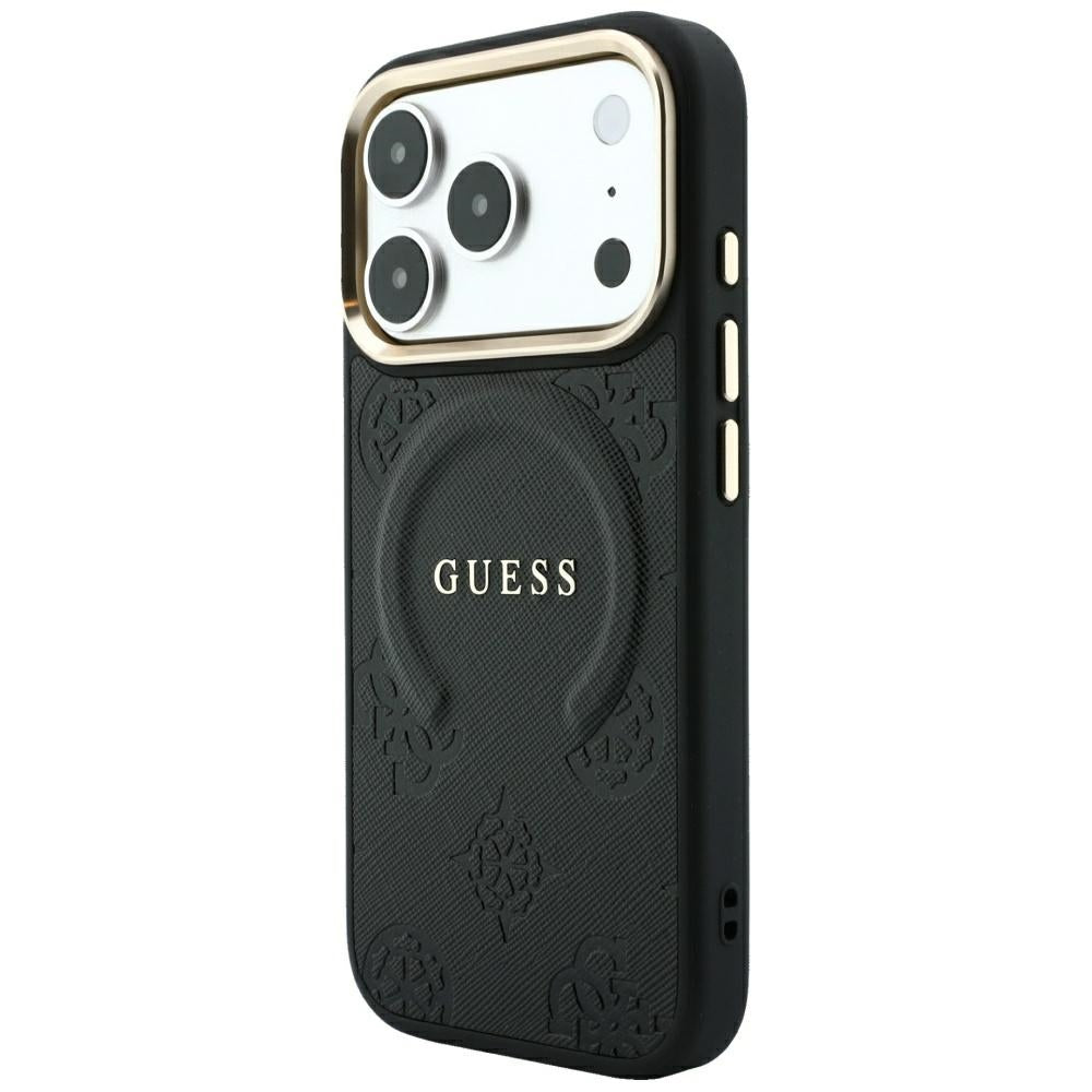 Guess iPhone 17 Pro Max/iPhone 18 Pro Max Skal Saffiano Peony Embossed MagSafe Svart
