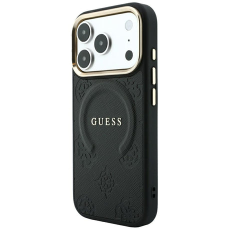 Guess iPhone 17 Pro Max/iPhone 18 Pro Max Skal Saffiano Peony Embossed MagSafe Svart
