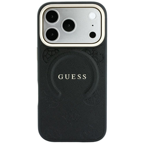 Guess iPhone 17 Pro Max/iPhone 18 Pro Max Skal Saffiano Peony Embossed MagSafe Svart